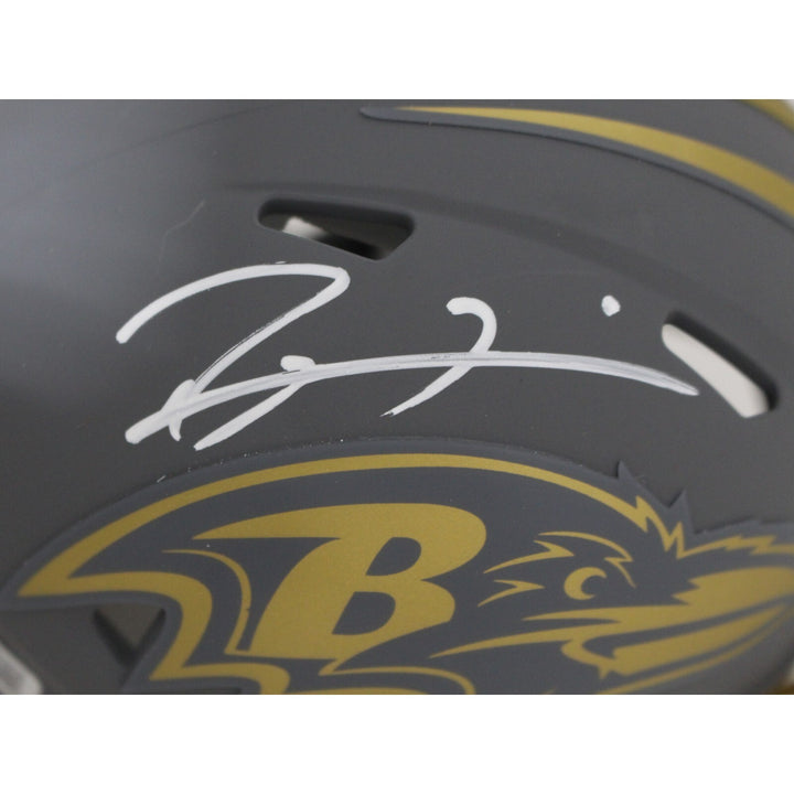 Ray Lewis Autographed/Signed Baltimore Ravens Slate Mini Helmet Beckett 48411