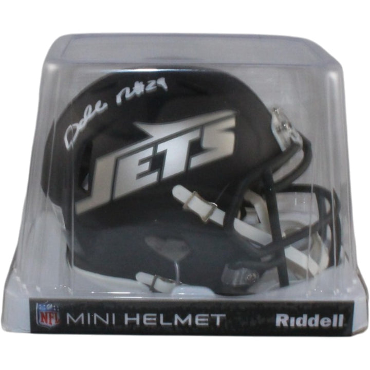 Darrelle Revis Autographed New York Jets Rivalries Mini Helmet Beckett 56472