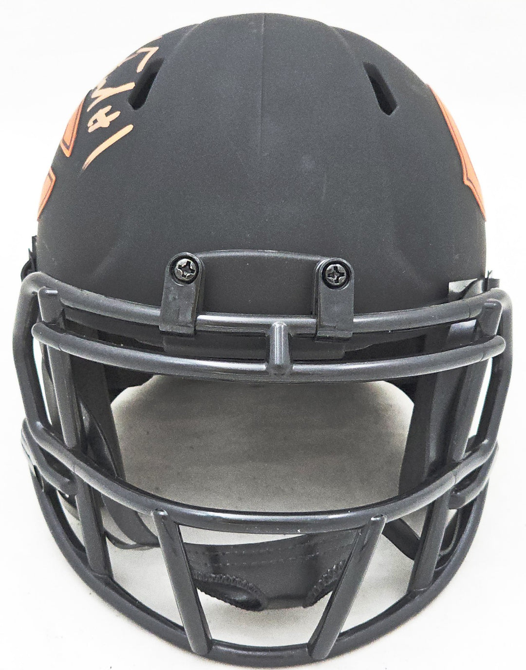 Justin Fields Auto Signed Chicago Bears Eclipse Black Speed Mini Helmet Beckett