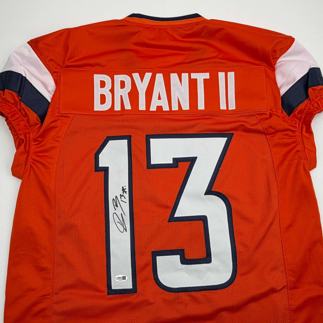 Autographed/Signed Pat Bryant II Denver Orange Pro Cut Jersey JSA COA