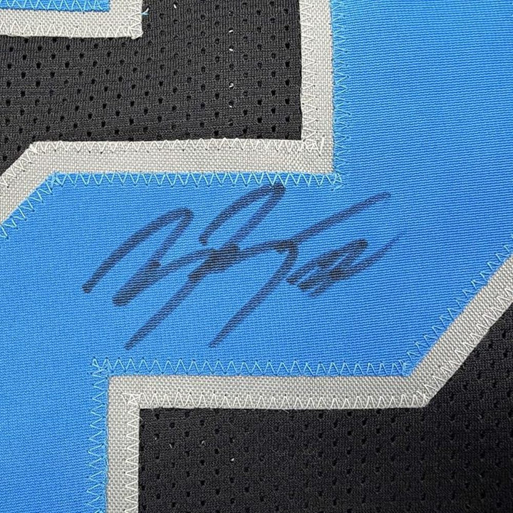 Framed Autographed/Signed Brian Branch 35x39 Detroit Black Jersey Beckett COA
