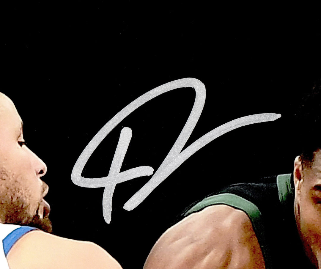 Stephen Curry Giannis Antetokounmpo Auto 16x20 Photo Dual Auto Spotlight Beckett