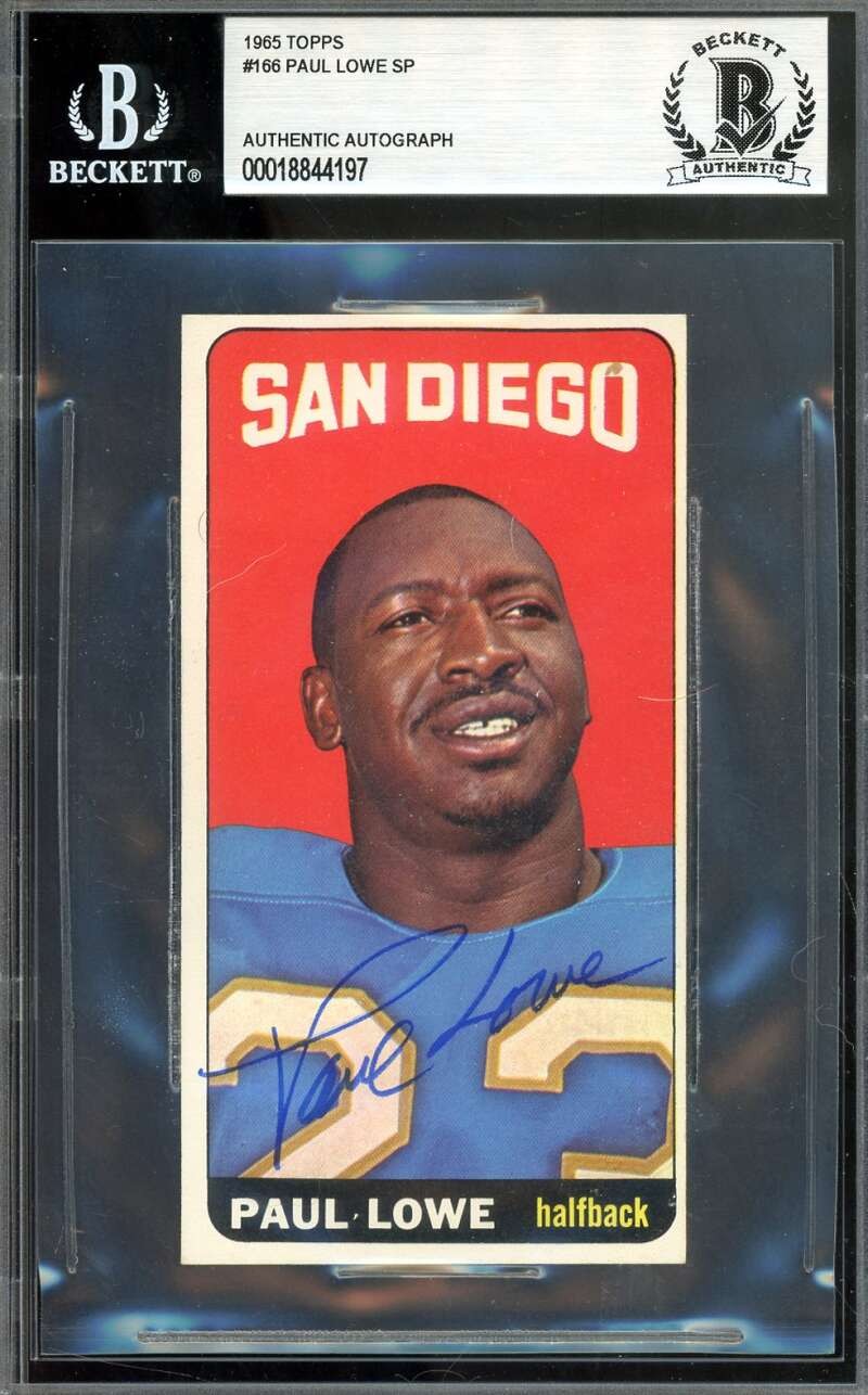 Paul Lowe Beckett BAS Signed 1965 Topps SP Autograph
