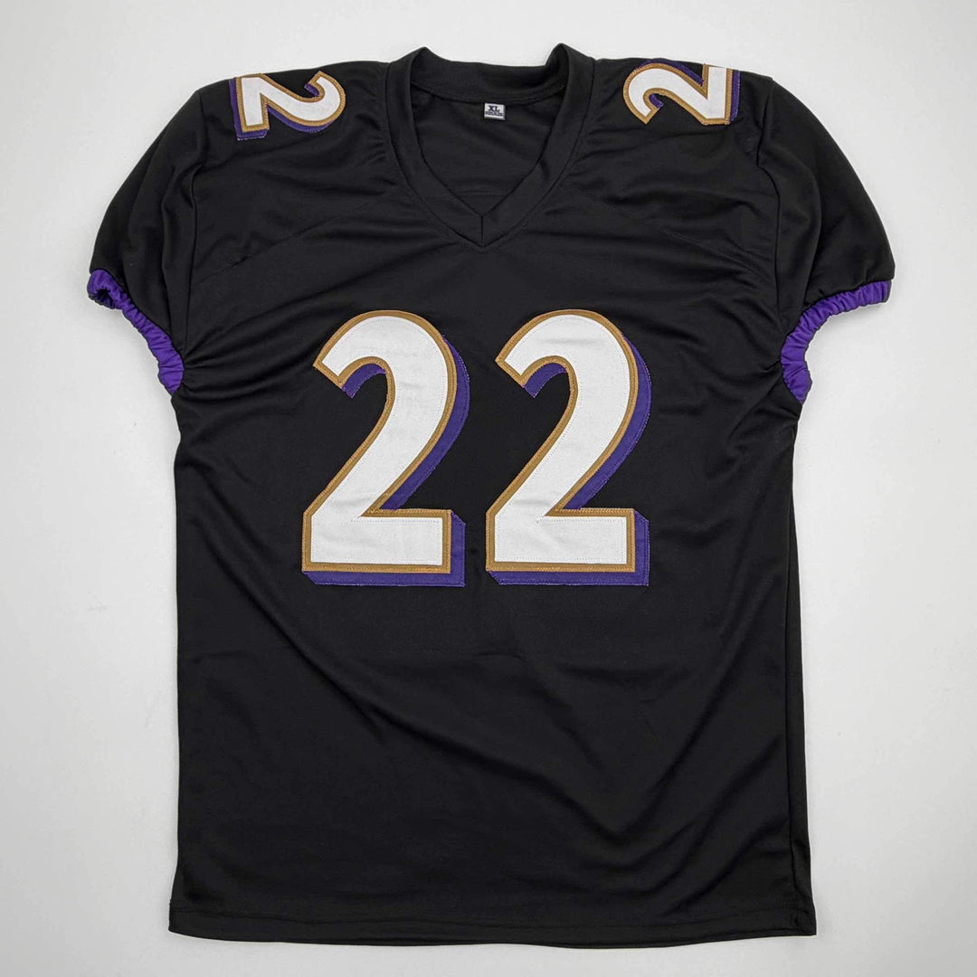 Autographed/Signed Derrick Henry Baltimore Black Football Jersey JSA COA