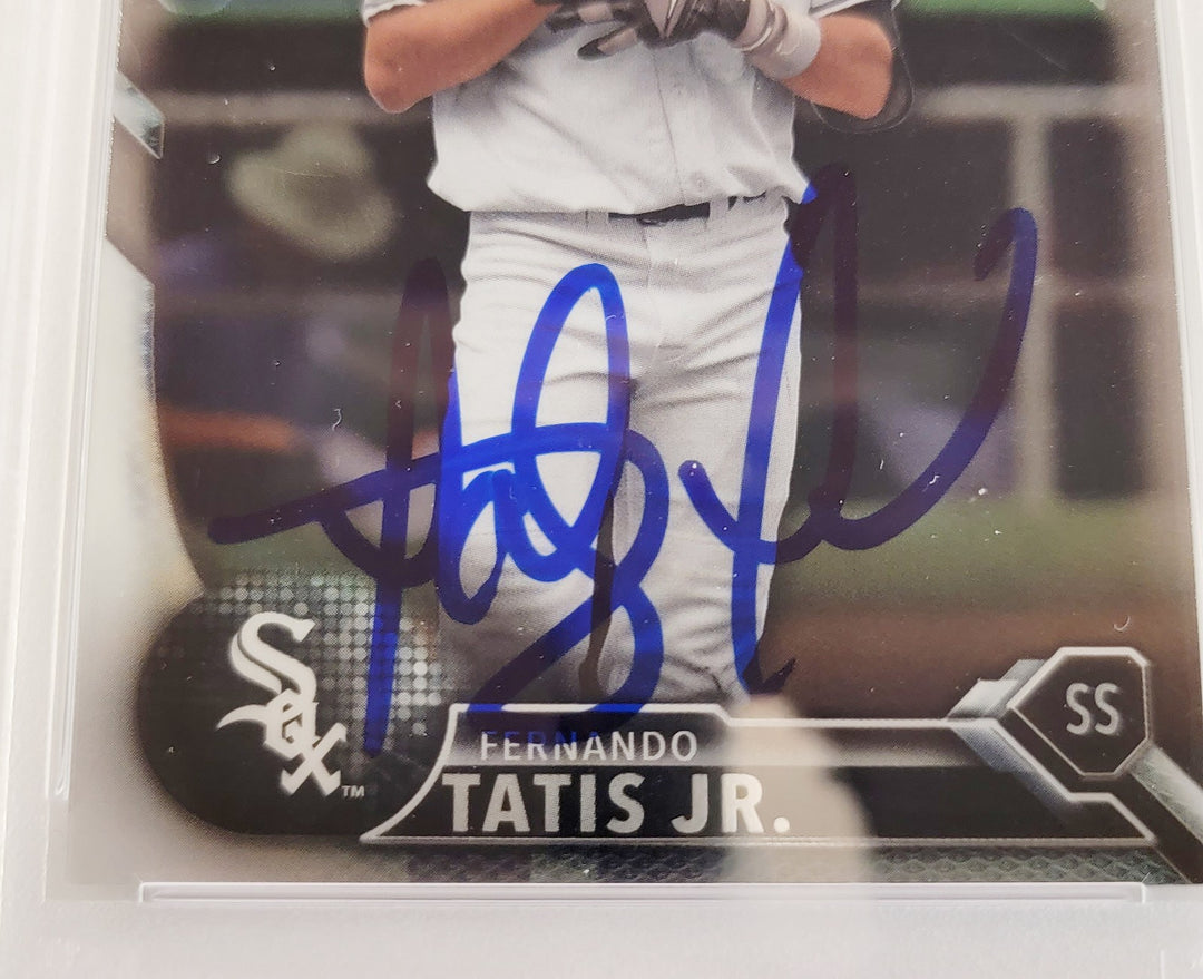 Fernando Tatis Jr Auto 2016 Bowman Chrome Prospects RC BCP17 Padres PSA 7 Sig 10