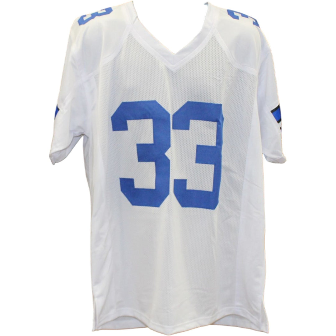 Tony Dorsett Autographed Pro Style Sz XL White Jersey Beckett Witness 56401