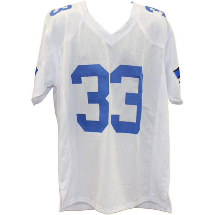 Tony Dorsett Autographed Pro Style Sz XL White Jersey Beckett Witness 56401