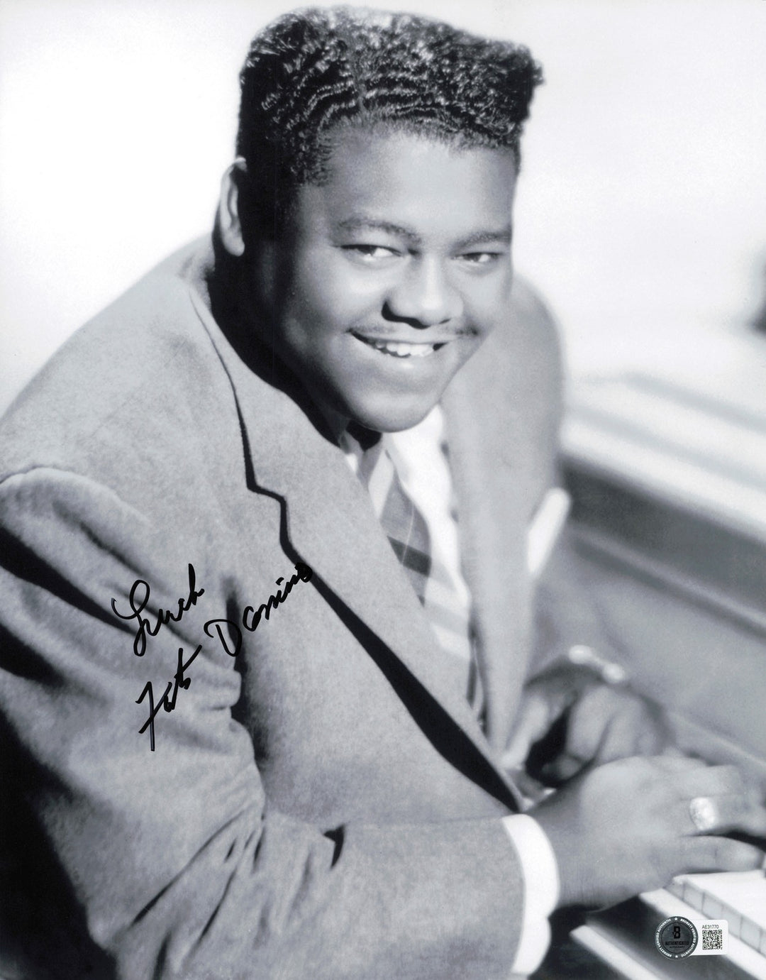 Fats Domino Autographed Signed 11x14 Photo Beckett BAS QR #AE31770