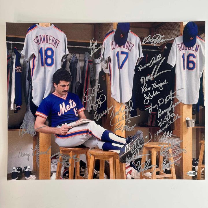 Autographed/Signed 1986 New York Mets Team 26x Sigs WS 16x20 Photo JSA COA #3