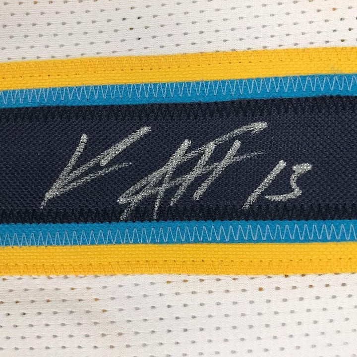 Framed Signed Keenan Allen 35x39 Los Angeles LA White Jersey JSA COA