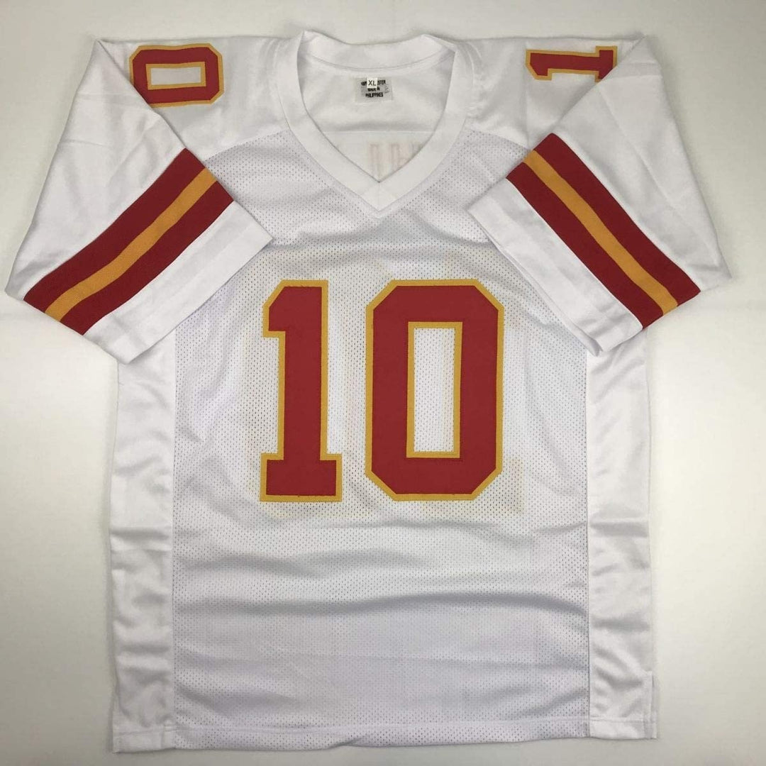 Autographed/Signed TYREEK HILL Kansas City White Jersey JSA COA Auto