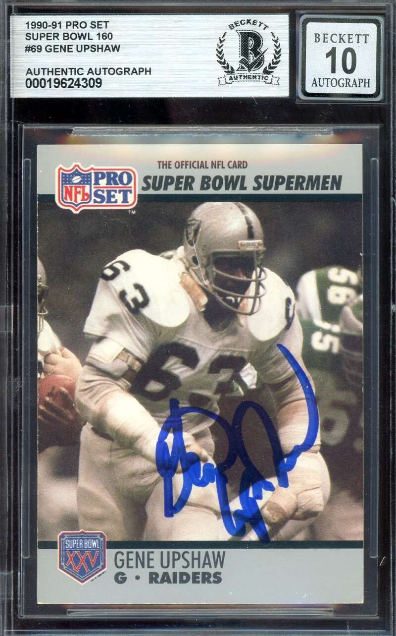 Gene Upshaw Gem Mint 10 Beckett BAS Signed 1990-91 Pro Set Super Bowl Autograph