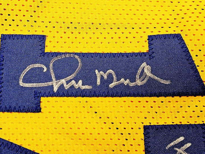 Warriors Chris Mullin Tim Hardaway Mitch Richmond Auto Yellow Jersey Run TMC BAS