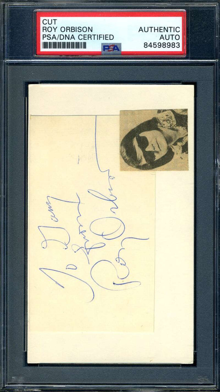Roy Orbison PSA DNA Coa Signed 3x5 Index Card Cut Autograph