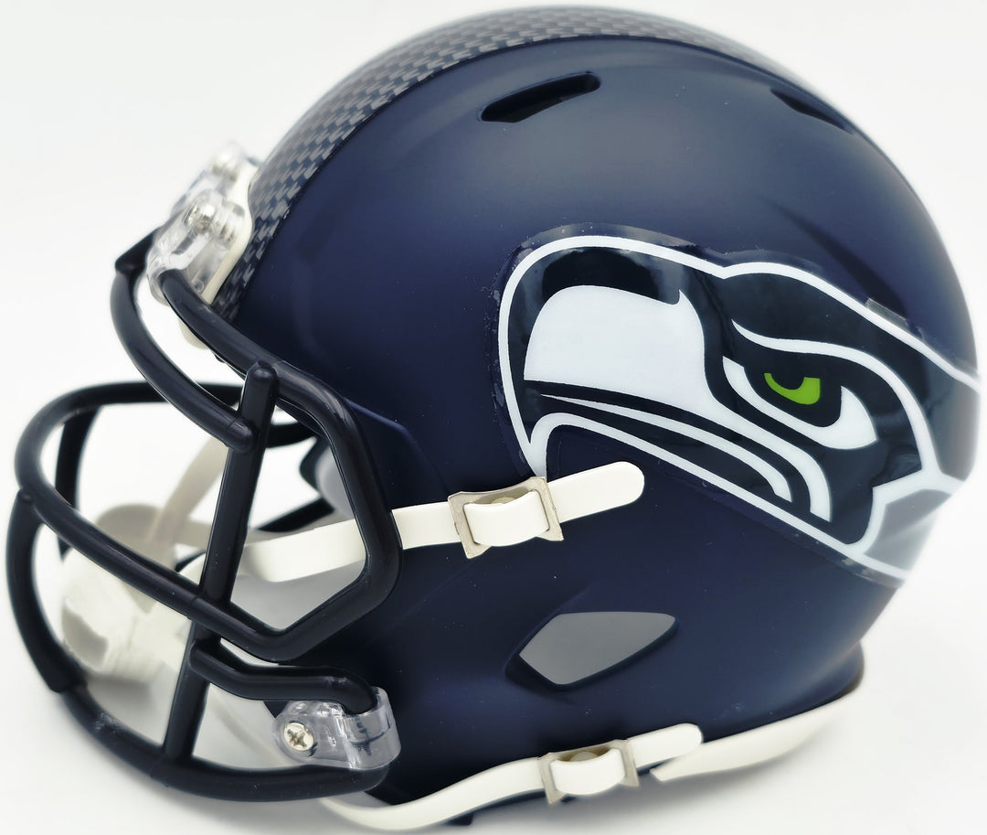 Malcolm Smith Signed Seahawks Blue Speed Mini Helmet Beckett Wit Beckett Witness