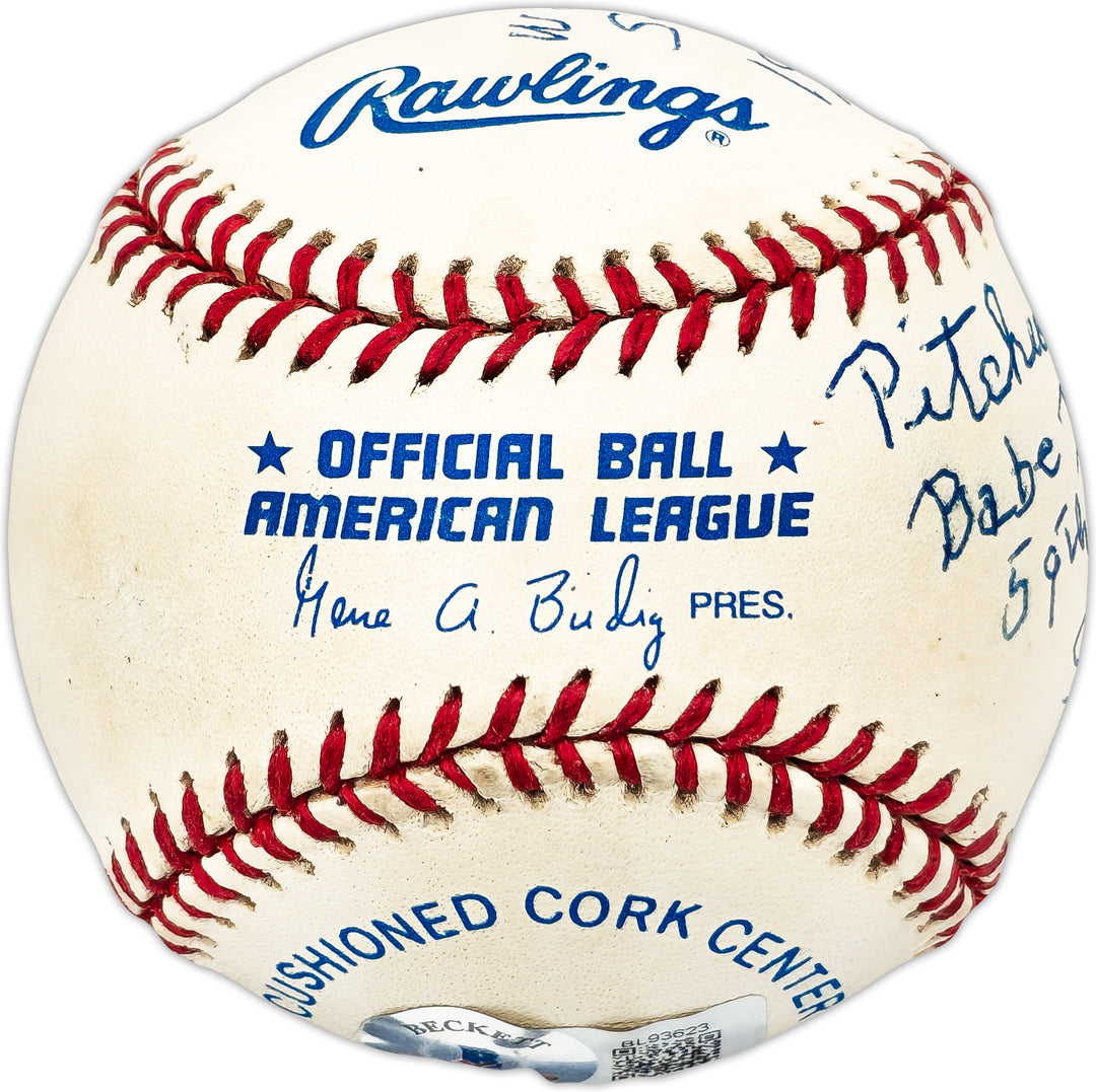 Paul Hopkins Autographed AL Baseball Senators Babe Ruths 59th HR Beckett BL93623