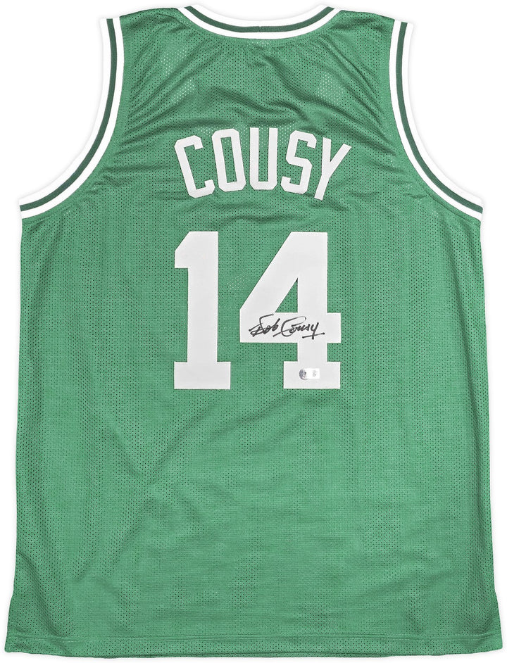 Boston Celtics Bob Cousy Signed Green Jersey Beckett Witness