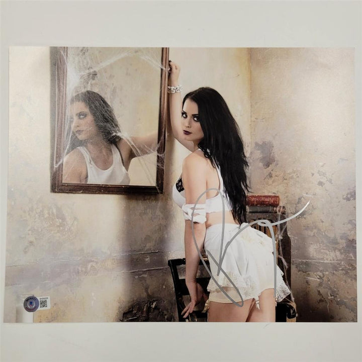 Paige Saraya signed 11x14 Photo #4 WWE Wrestling autograph ~ Beckett BAS Holo