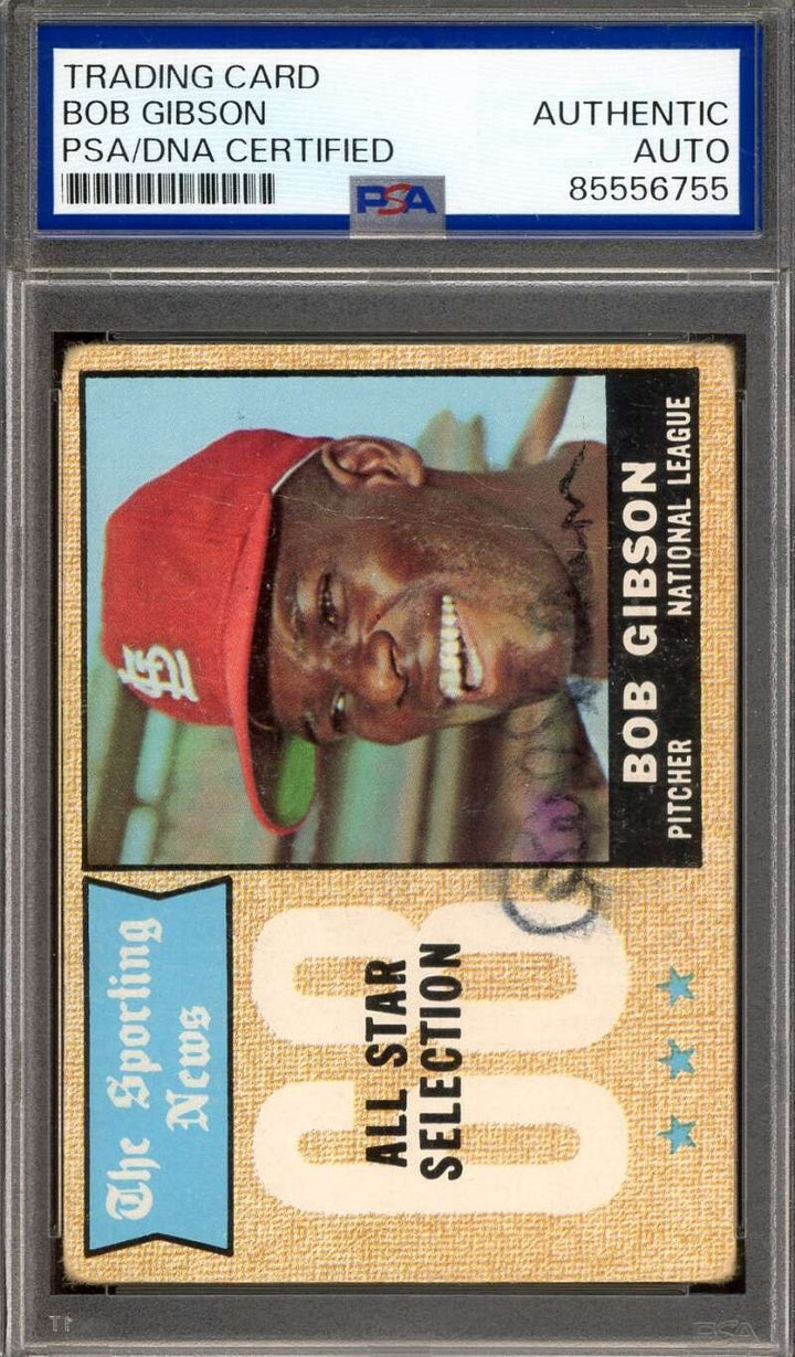 Bob Gibson PSA DNA Vintage Signed 1968 Topps All Star Autograph