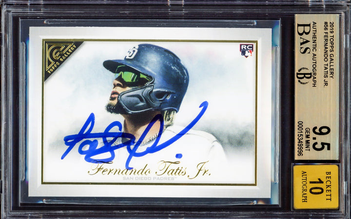 Fernando Tatis Jr Auto Signed 2019 Topps Gallery RC 56 BGS 9.5 Sig 10 Beckett