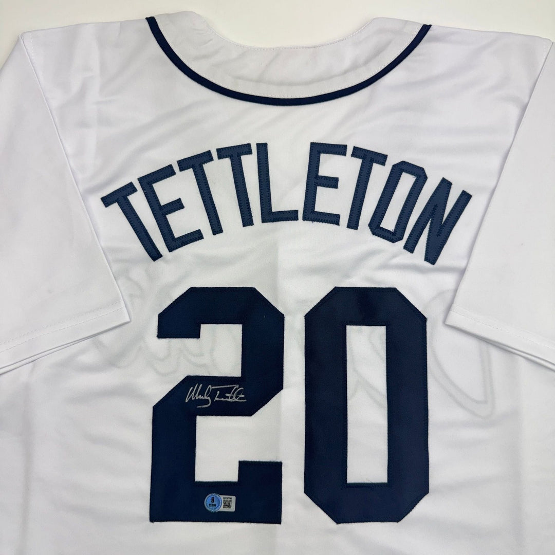 Autographed/Signed Mickey Tettleton Detroit White Baseball Jersey BAS COA