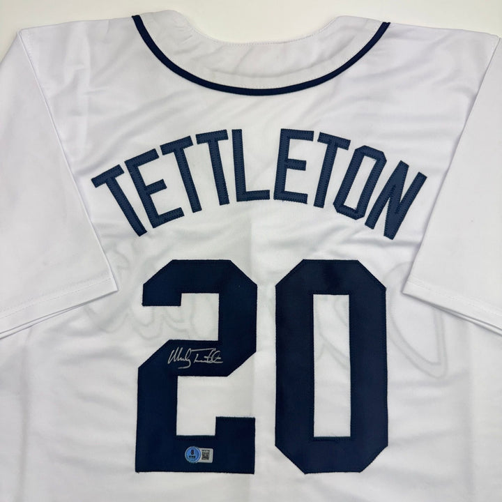 Autographed/Signed Mickey Tettleton Detroit White Baseball Jersey BAS COA