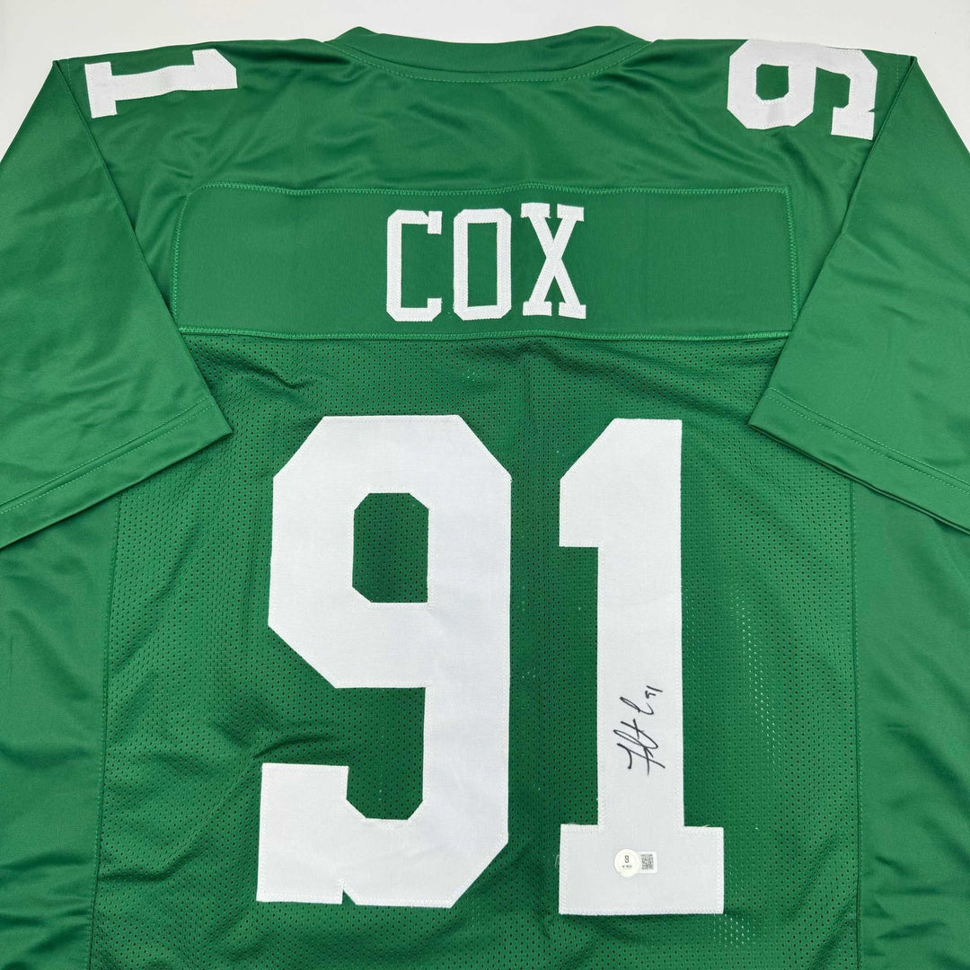 Autographed/Signed Fletcher Cox Philadelphia Kelly Green Jersey BAS COA