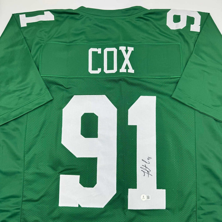 Autographed/Signed Fletcher Cox Philadelphia Kelly Green Jersey BAS COA
