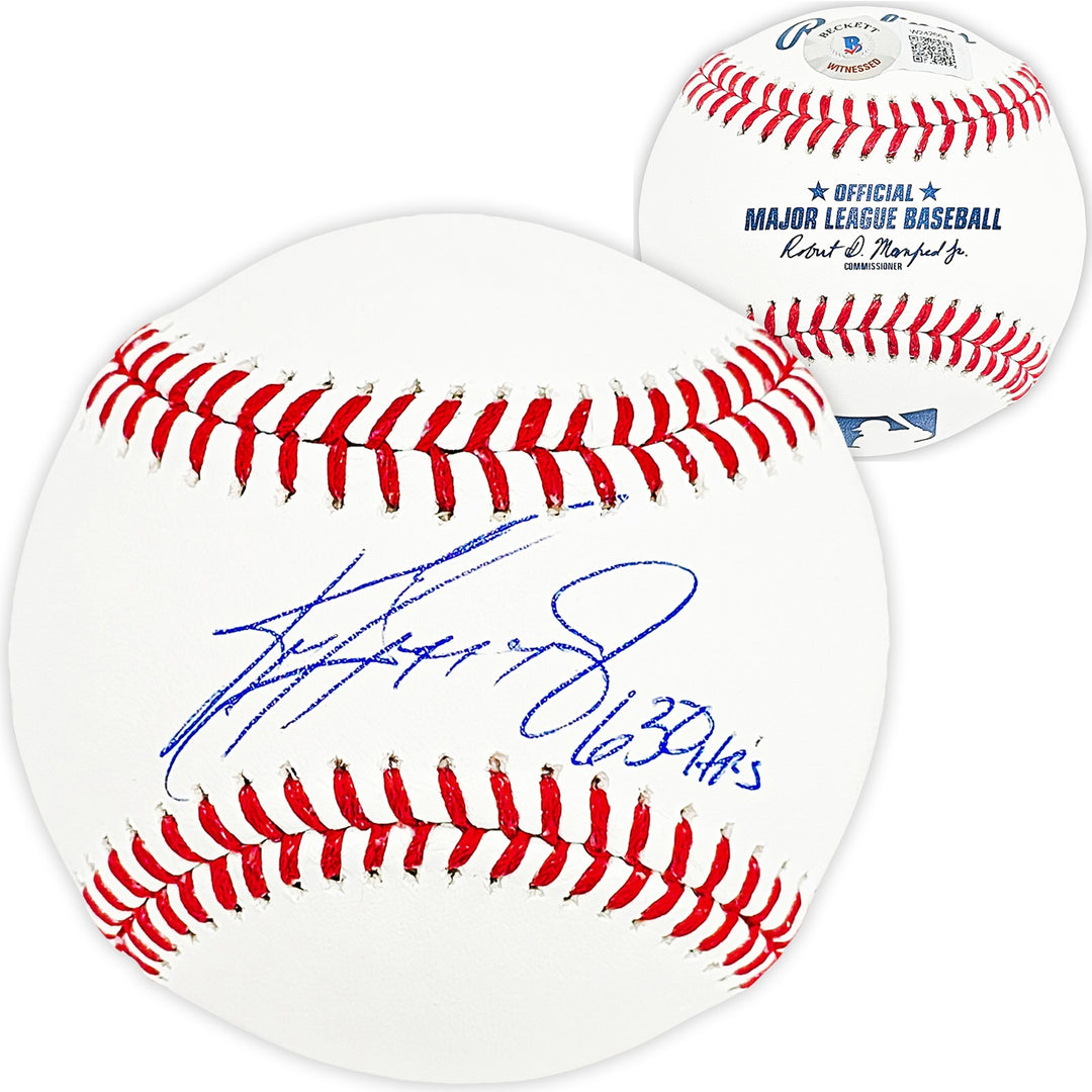 Ken Griffey Jr. Signed Official MLB Baseball Mariners "630 HRs" Beckett Witness