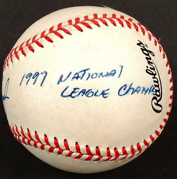 John Cangelosi "1997 National League Champs" 1/1 Marlins signed Baseball BAS COA