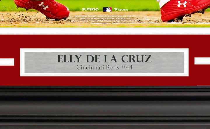 Elly De La Cruz Signed Framed 16x20 Photo Cincinnati Reds HR Swing BAS Witness