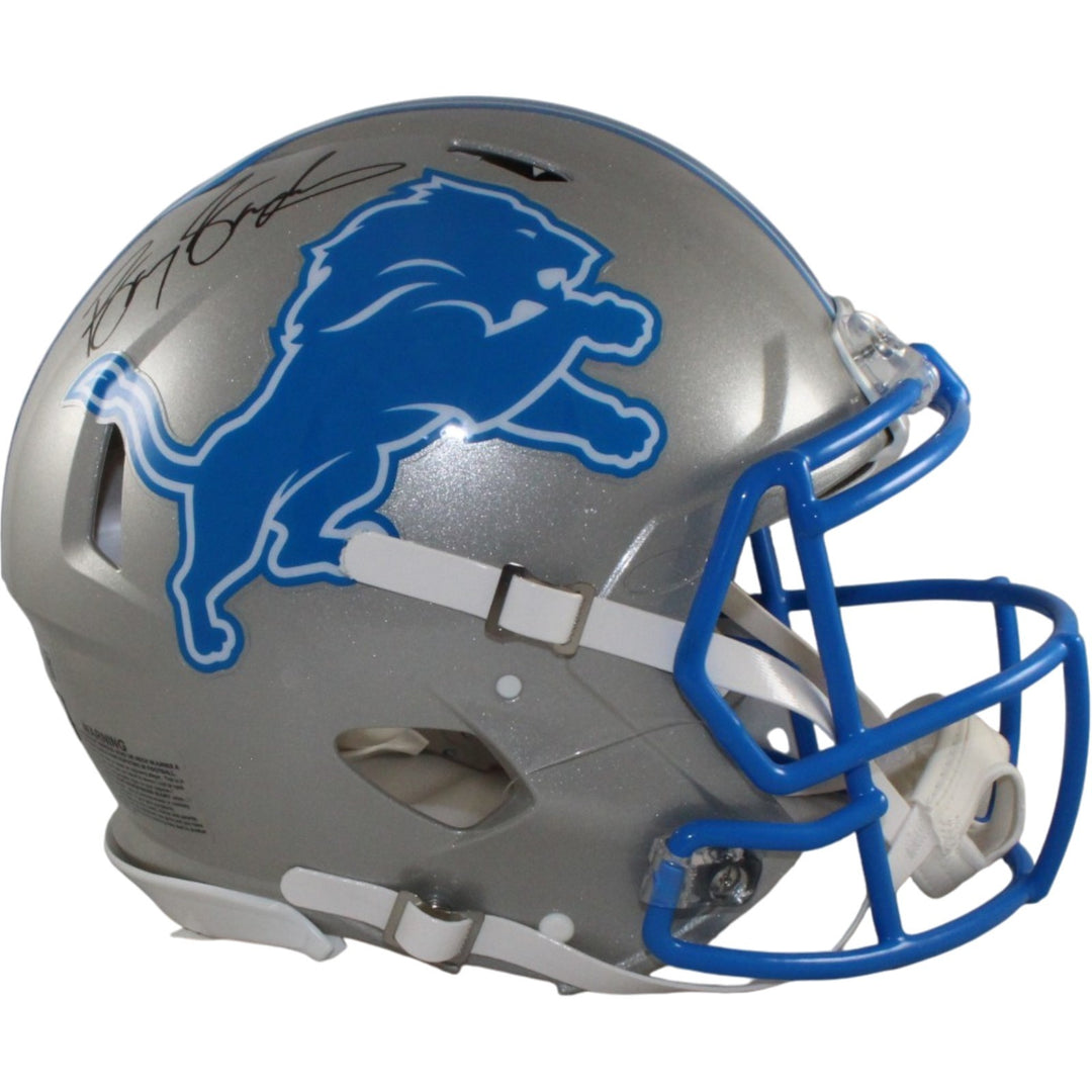 Barry Sanders Autographed Detroit Lions Authentic 22 Alt Helmet Beckett W 57145