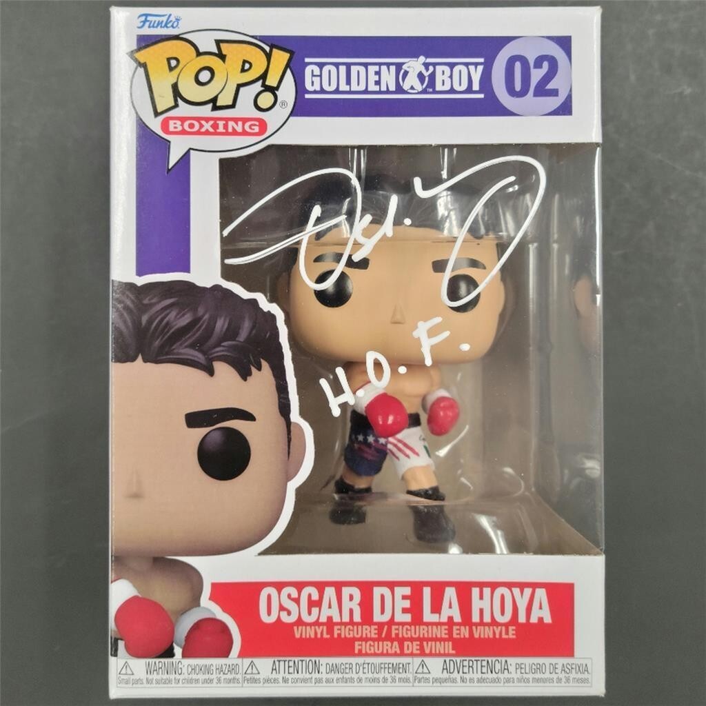Oscar De La Hoya autograph signed RARE "HOF" Funko Pop ~ BAS Beckett Holo