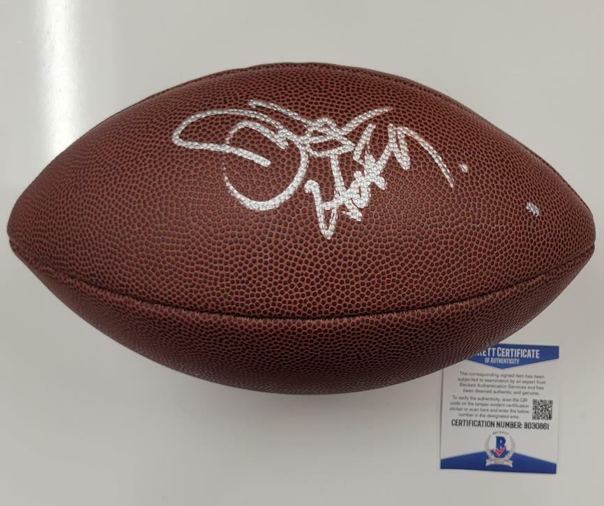 Jerry Jones signed HOF 17 The Duke Replica Football Cowboys (B) Beckett BAS COA