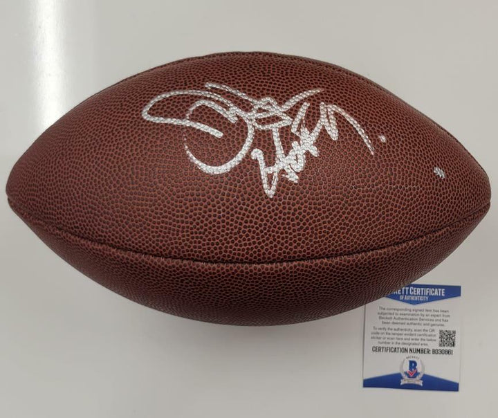 Jerry Jones signed HOF 17 The Duke Replica Football Cowboys (B) Beckett BAS COA