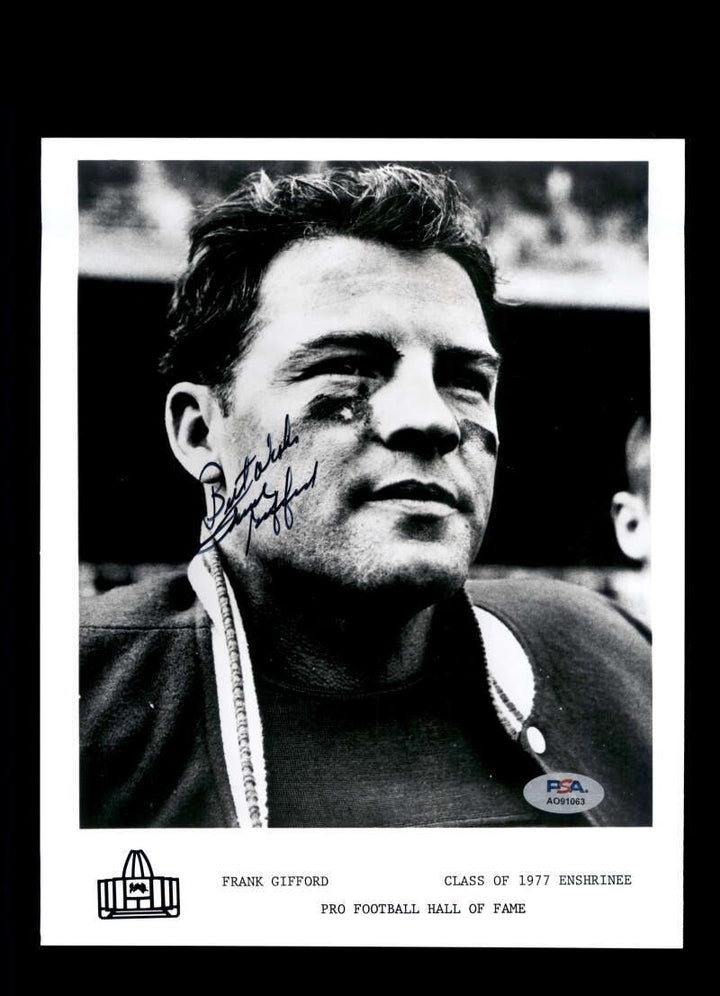Frank Gifford PSA DNA Signed 8x10 Photograph Autographed