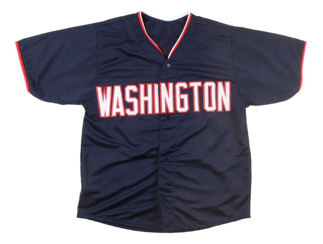 James Wood Washington Signed Navy Baseball Jersey BAS