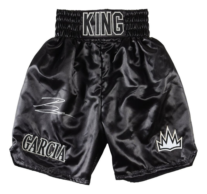 Ryan Garcia Signed Custom Black Boxing Trunks BAS
