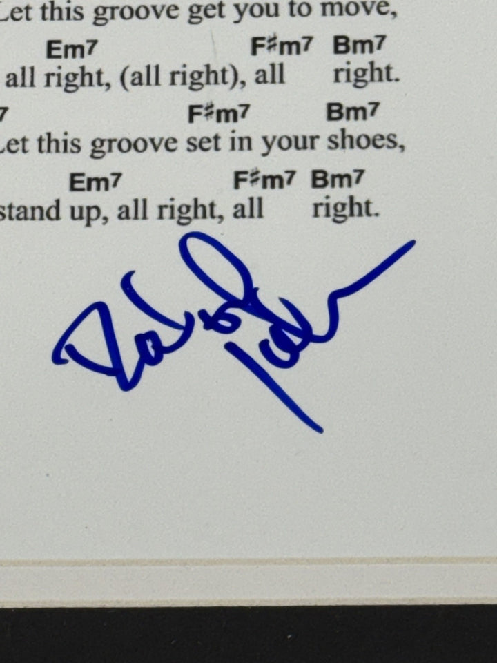 Earth Wind & Fire Let's Groove Signed Framed Sheet Music White Johnson Auto PSA