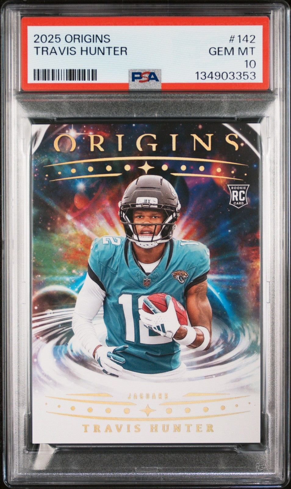 Graded 2025 Panini Origins Travis Hunter #142 Rookie RC Card PSA 10