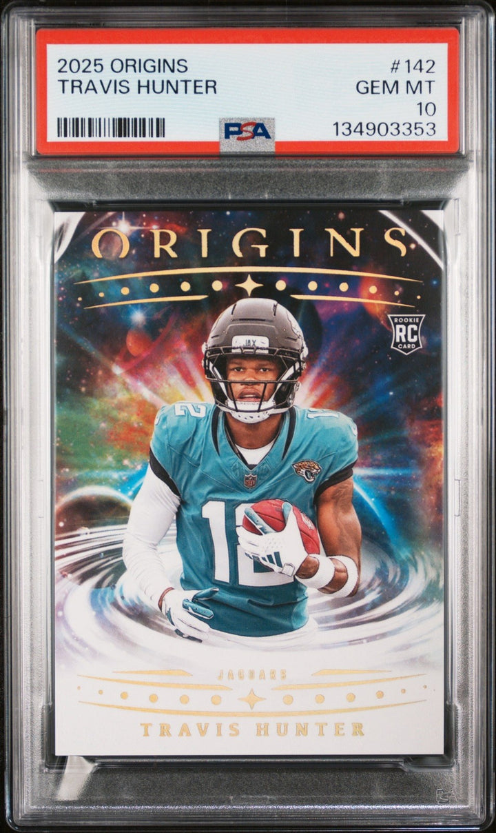 Graded 2025 Panini Origins Travis Hunter #142 Rookie RC Card PSA 10