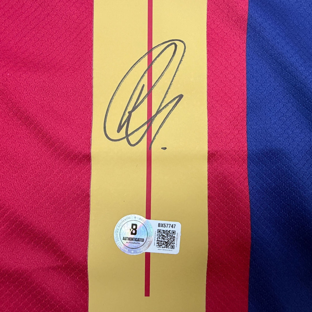 Autographed/Signed Raphinha FC Barcelona Navy #11 Jersey Beckett BAS COA
