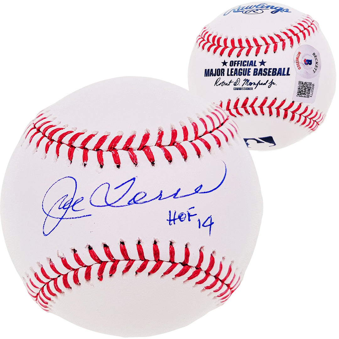 Joe Torre Signed MLB Baseball New York Yankees "HOF 14" Beckett Witness