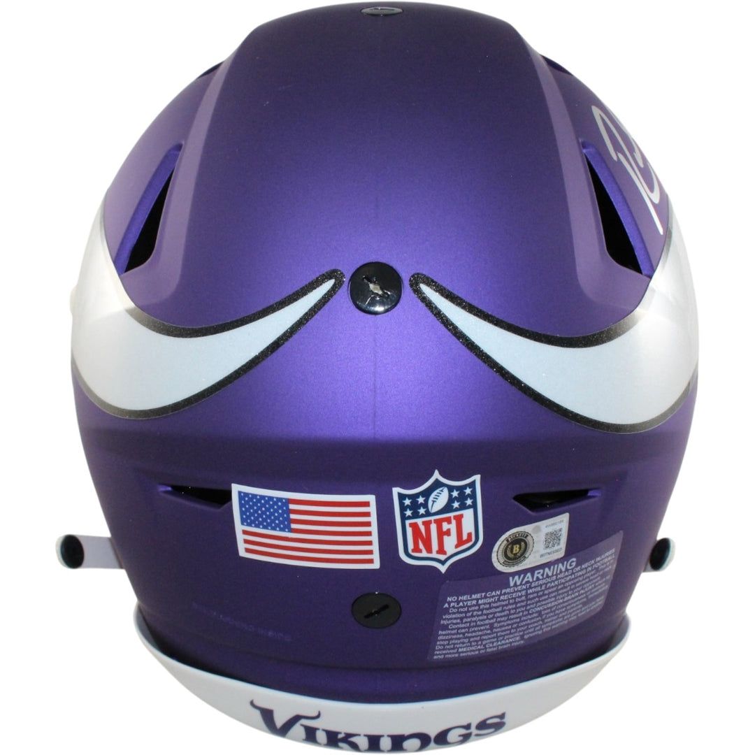 Randy Moss Justin Jefferson Signed Minnesota Vikings SpeedFlex Helmet BAS 57980