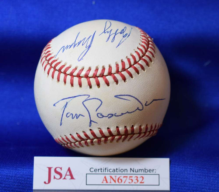 Tommy Lasorda Bobby Bragan JSA Signed National League ONL Autograph Baseball
