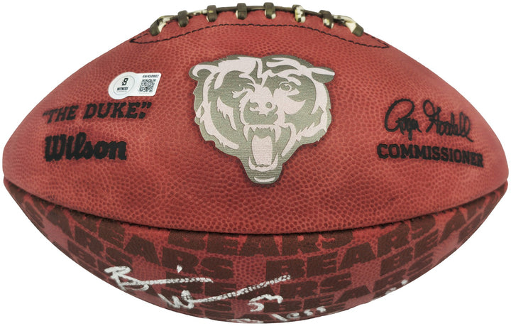 Brian Urlacher Signed Chicago Bears NFL Leather Chicago Bears Logo Football