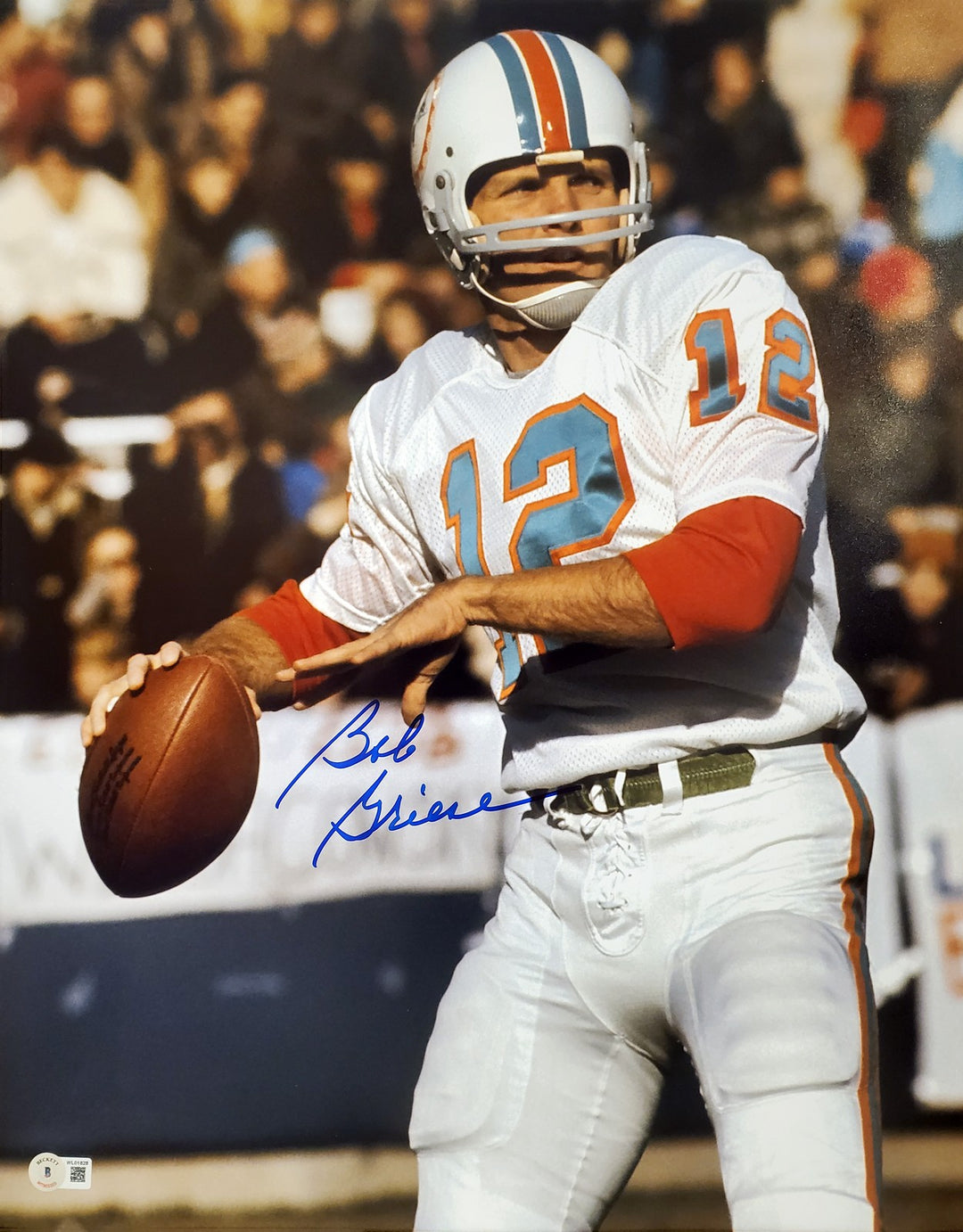 Bob Griese Autographed Signed 16x20 Photo Miami Dolphins Beckett BAS QR