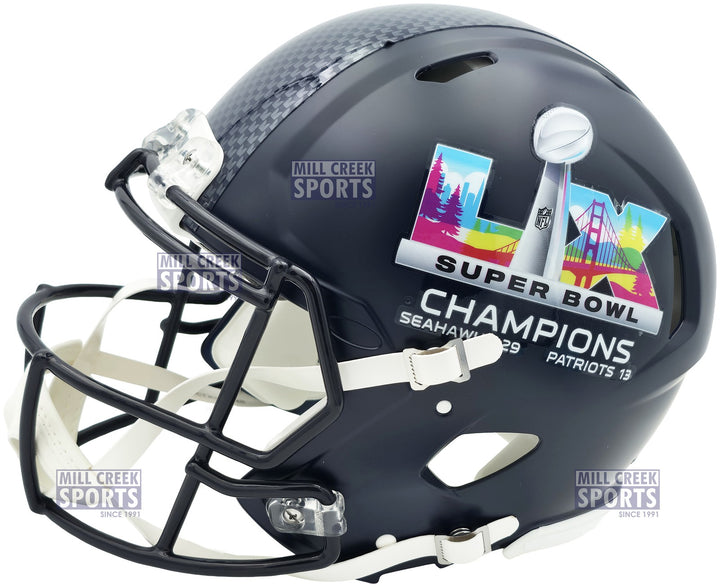 Unsigned Seahawks SB LX Champions Logo Full Sz Speed Authentic Helmet