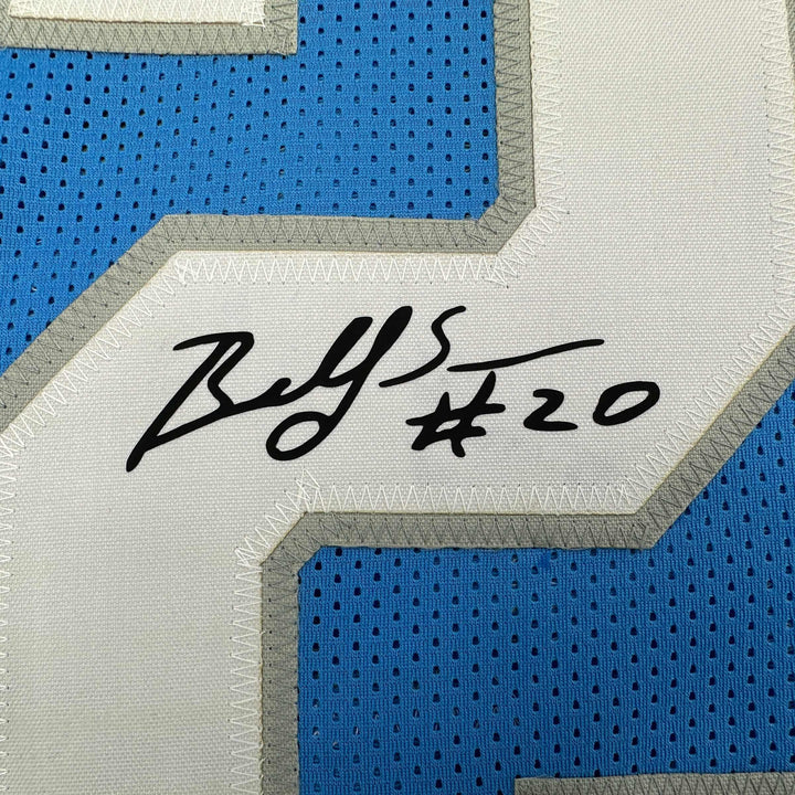 Facsimile Autographed Billy Sims Detroit Blue Reprint Jersey Size Men's XL