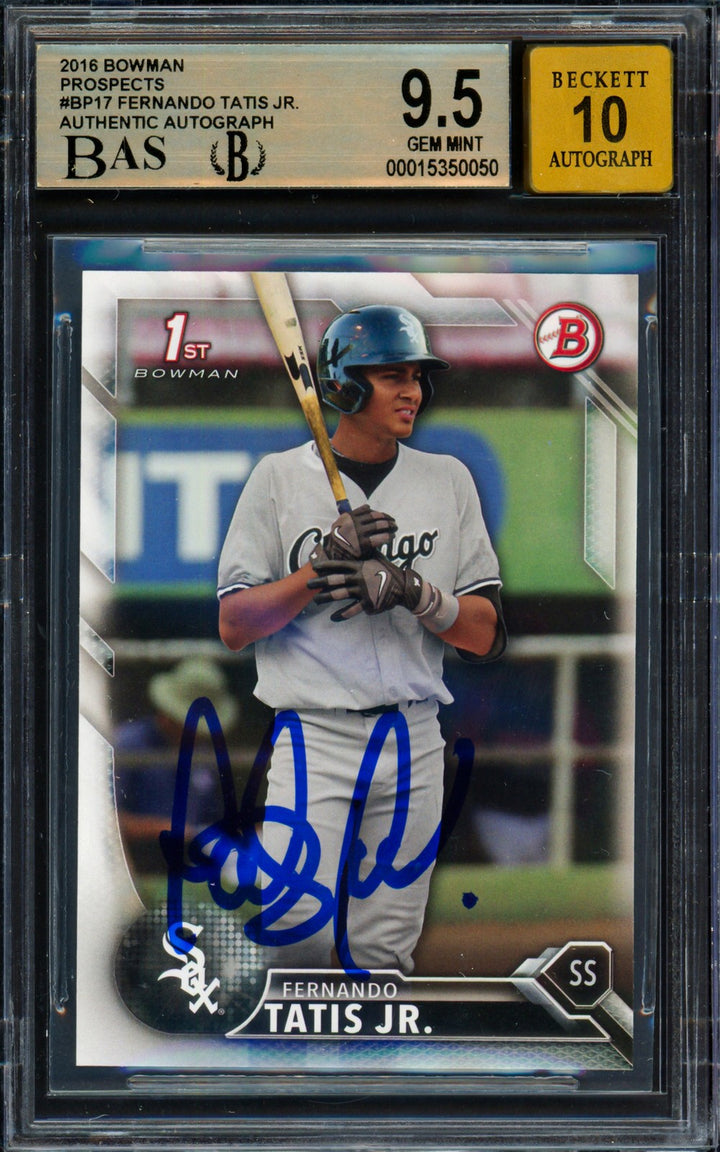 Fernando Tatis Jr. Auto 2016 Bowman Prospects RC #BP17 BGS 9.5 Sig 10 Beckett